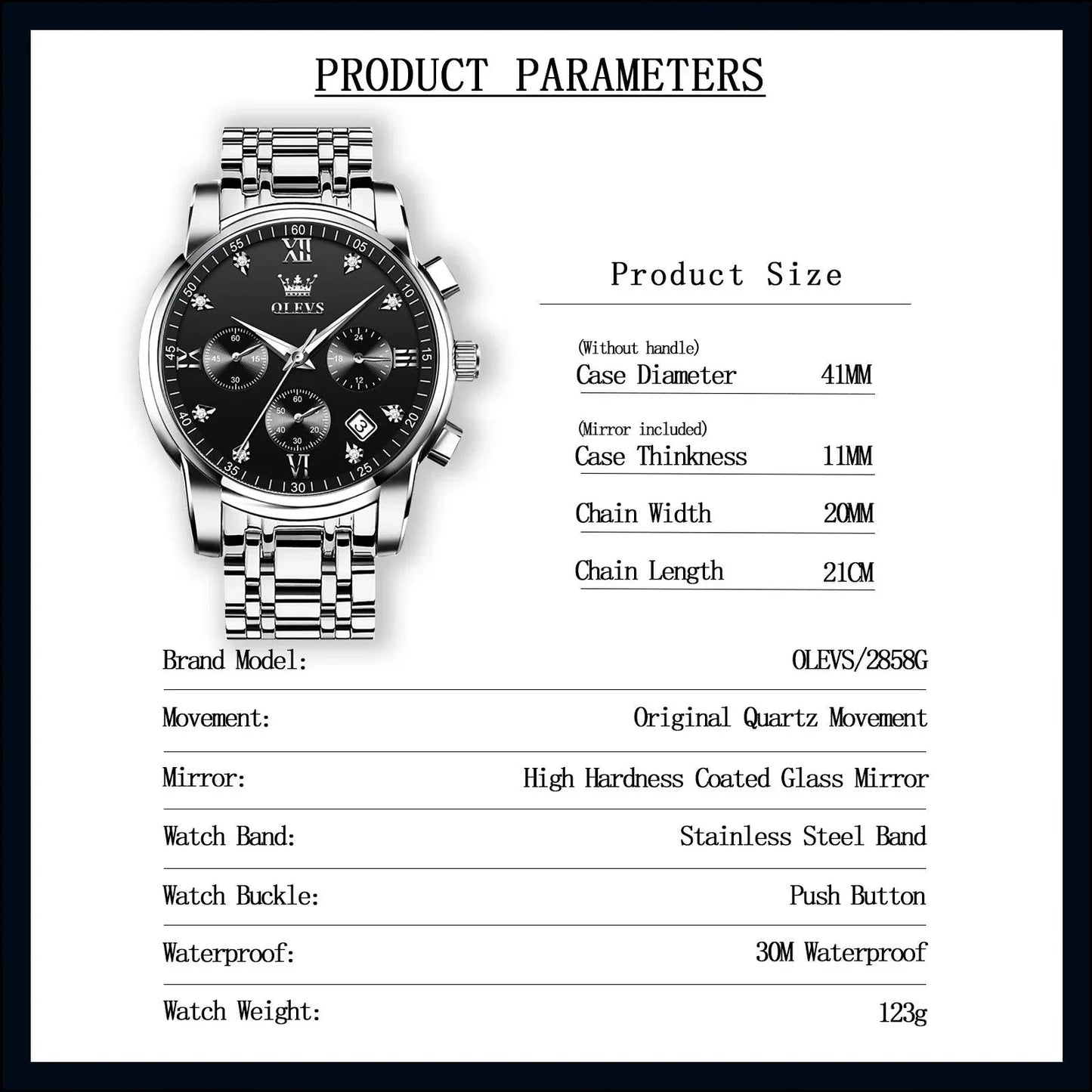 Blue Watches for Men Watch Men Blue Face Luxury Watches for Men Gold and Silver Stainless Steel Men Watch Dress Waterproof Watch for Men