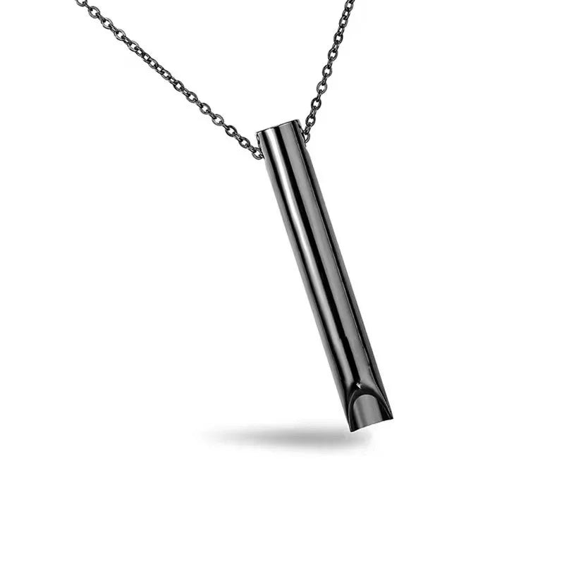 Stainless Steel Mindfulness Breathing Necklace for Women Men Relief Anxiety Pendant Stress Panic Attack Relief Meditation Tool