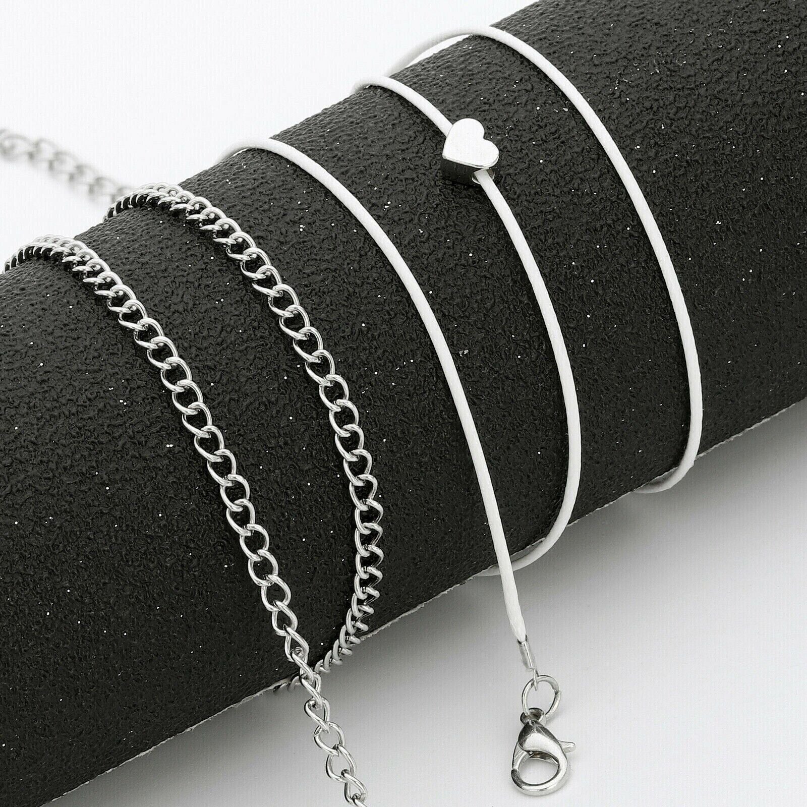 Women Double Ankle Bracelet Silver Anklet Foot Jewelry Girl'S Beach Chain US