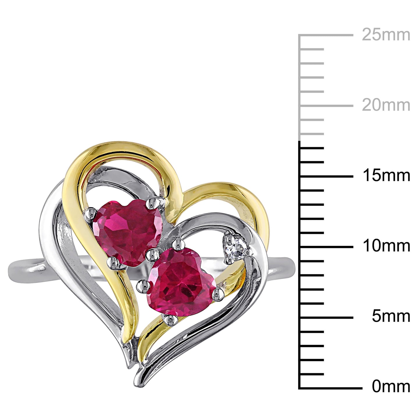 Women'S Created Ruby Sterling Silver Ring